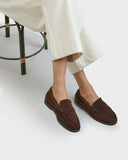 MANEBI - Women Suede Penny Loafers Cocoa