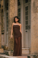 FIVE PM - Eve Strapless Brown Dress