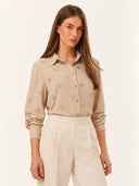 GUESS - Flore Logo Shirt Beige