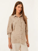 GUESS - Flore Logo Shirt Beige