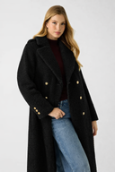 GUESS - Laila Faux Fur Bonded Coat Black