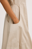 DKNY - Sleeveless Cotton Dress Beige