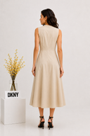 DKNY - Sleeveless Cotton Dress Beige