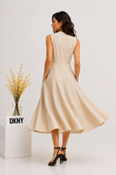 DKNY - Sleeveless Cotton Dress Beige