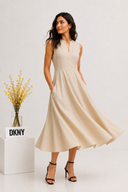 DKNY - Sleeveless Cotton Dress Beige