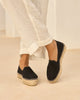 MANEBI - Suede Double Sole Espadrilles Black
