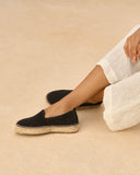 MANEBI - Suede Double Sole Espadrilles Black