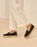 MANEBI - Suede Double Sole Espadrilles Black
