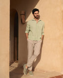 MANEBI - Ultra Light Cotton Venice Trousers Khaki Beige