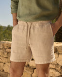 MANEBI - Light Linen Malibu Shorts Khaki Beige