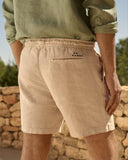 MANEBI - Light Linen Malibu Shorts Khaki Beige