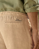 MANEBI - Light Linen Malibu Shorts Khaki Beige