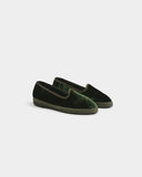 MANEBI x Alex Rivière - Demi Silk Velvet Venetian Slippers Green