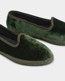 MANEBI x Alex Rivière - Demi Silk Velvet Venetian Slippers Green