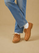 MANEBI - Men Nabuk Boat Shoes Tobacco