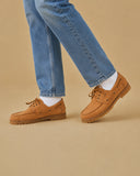 MANEBI - Men Nabuk Boat Shoes Tobacco