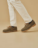 MANEBI - Men Suede Boat Shoes Tank Kaki Green
