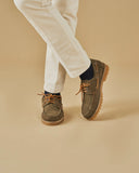 MANEBI - Men Suede Boat Shoes Tank Kaki Green