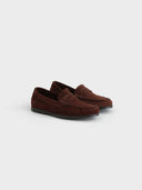 MANEBI - Men Suede Penny Loafers Cocoa