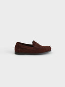 MANEBI - Men Suede Penny Loafers Cocoa