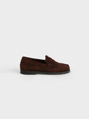 MANEBI - Women Suede Penny Loafers Cocoa
