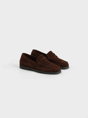 MANEBI - Women Suede Penny Loafers Cocoa