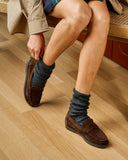 MANEBI - Women Suede Penny Loafers Cocoa