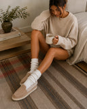 MANEBI - Women Suede Faux Fur Loafers Vintage Taupe