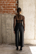 ZOGRAFOS - Faux Leather Crop Pants Black