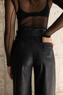 ZOGRAFOS - Faux Leather Crop Pants Black