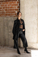 ZOGRAFOS - Faux Leather Crop Pants Black