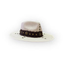 KAMAR HATS - White Linen w/ bronze studs & orange Buttons