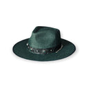 KAMAR HATS - Olive Linen w/ olive buttons and croco ribbon