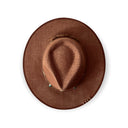 KAMAR HATS - Brown Linen w/ blue buttons