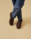 MANEBI - Men Suede Penny Loafers Cocoa