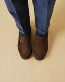 MANEBI - Men Suede Penny Loafers Cocoa