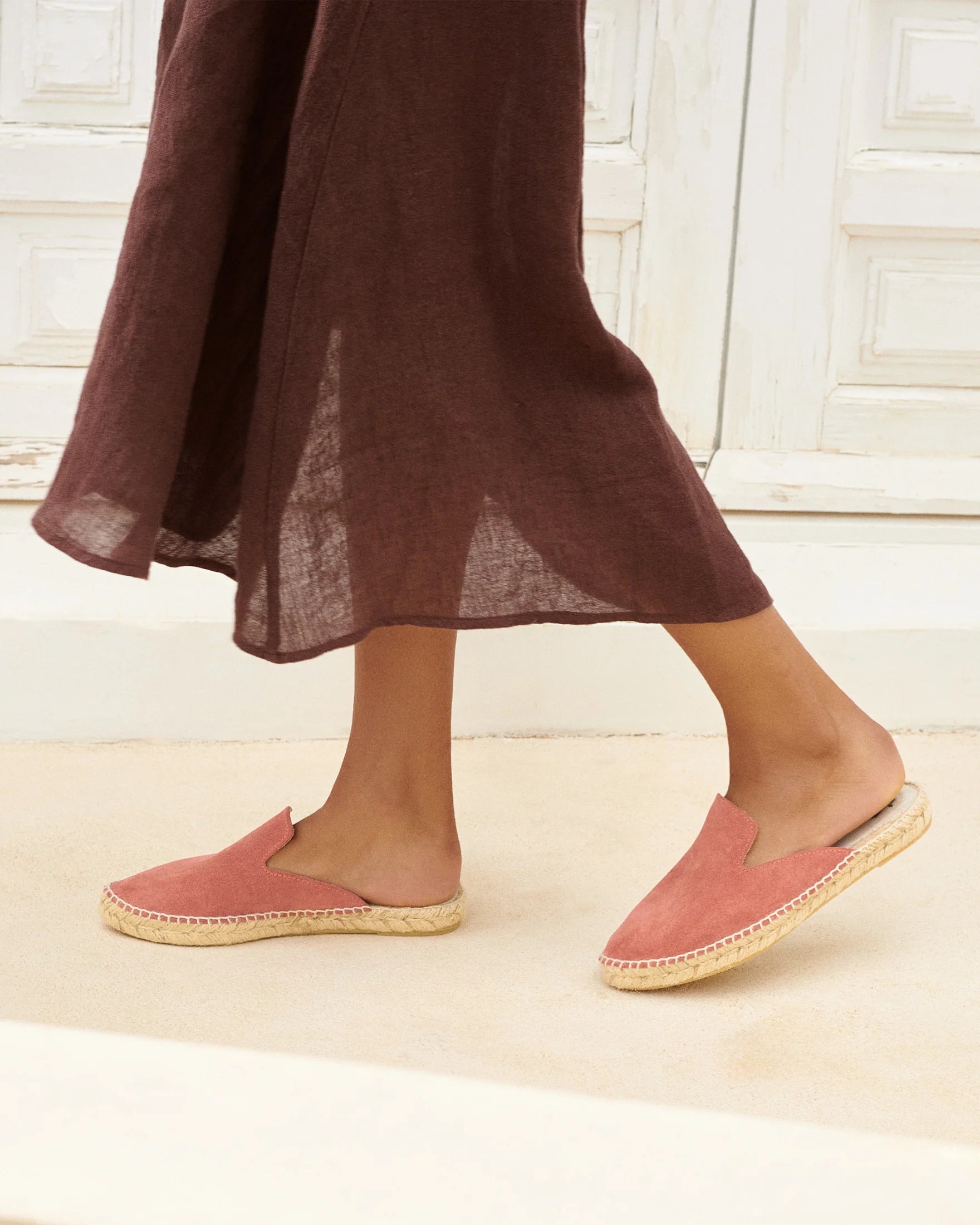 MANEBI - Suede Mules Hamptons Terracotta