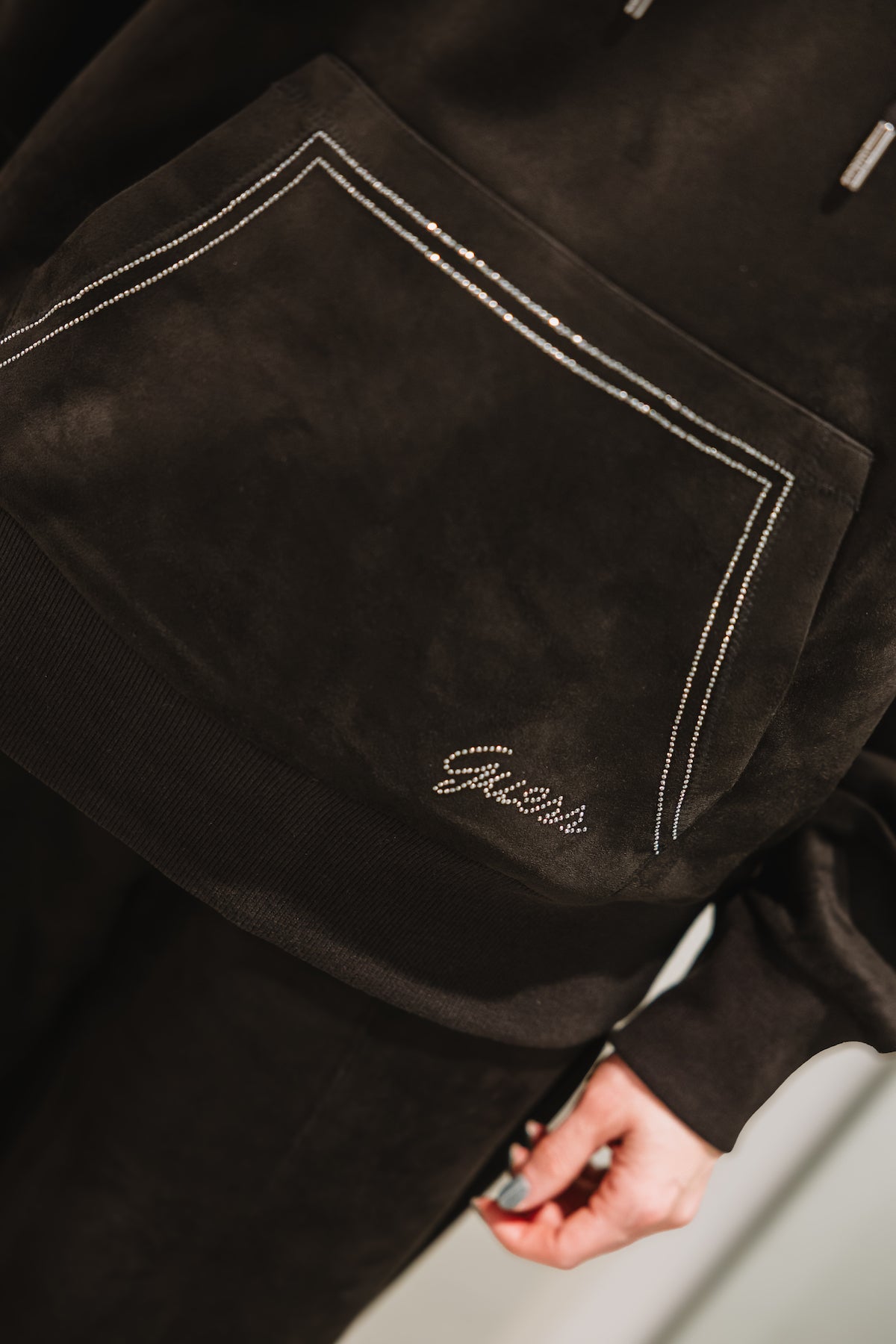 GUESS - Hooded Scuba Sweatshirt Black