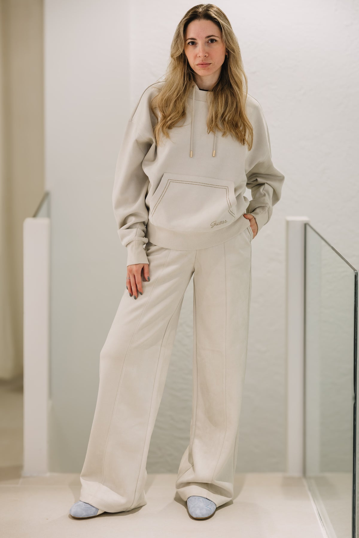 GUESS - Tailoring Scuba Sweat Pants Beige