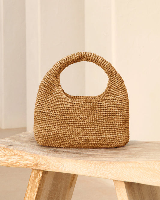 Raffia Halfmoon Bag Handmade