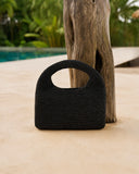 MANEBI - Raffia Halfmoon Bag Handmade Black