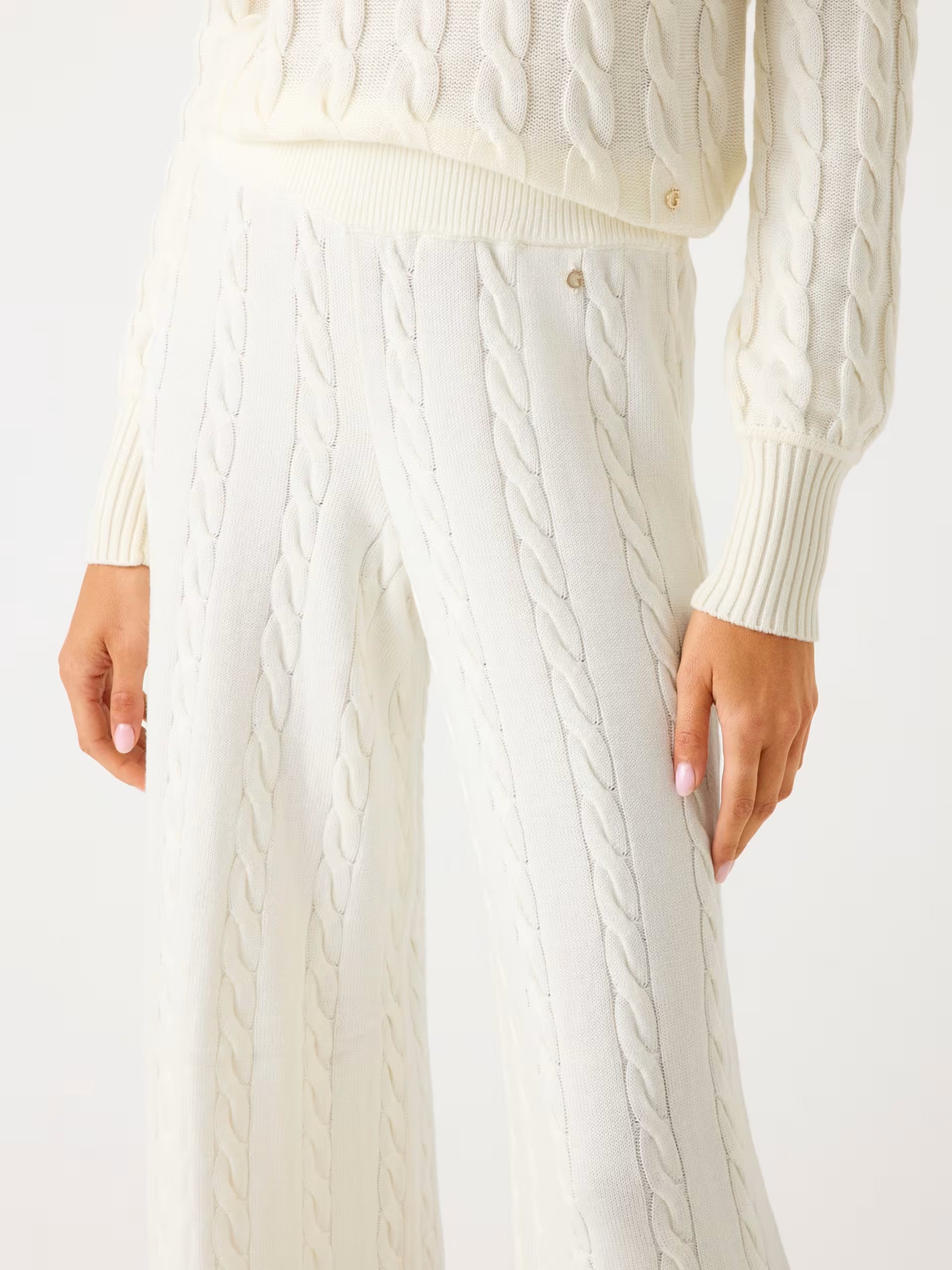 GUESS - Wool-blend Cream White Pants