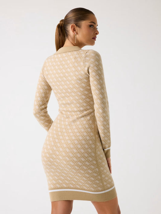 GUESS - Aubrey Dress Taupe Cream