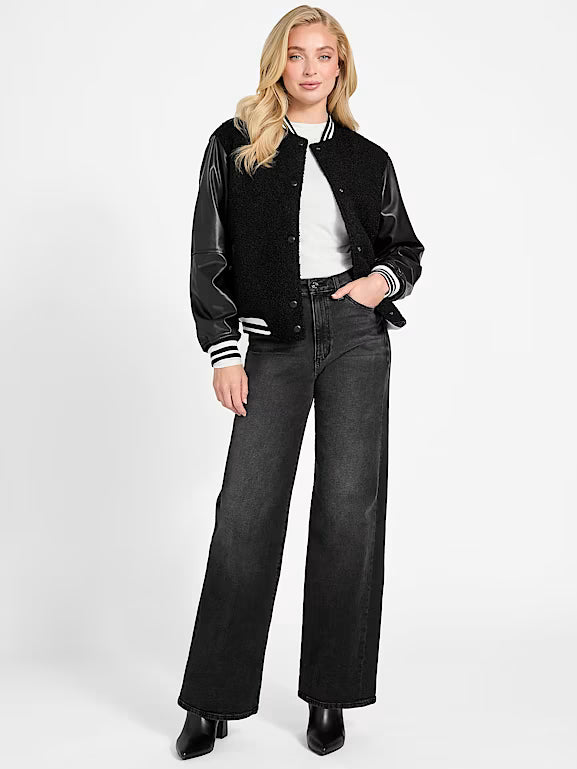 GUESS - Danielle College Bomber Jacket Black