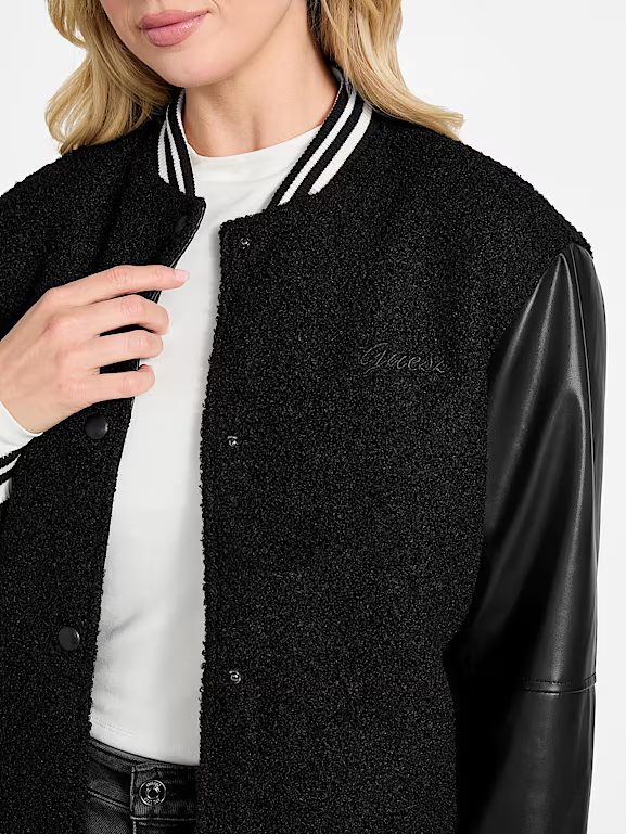 GUESS - Danielle College Bomber Jacket Black