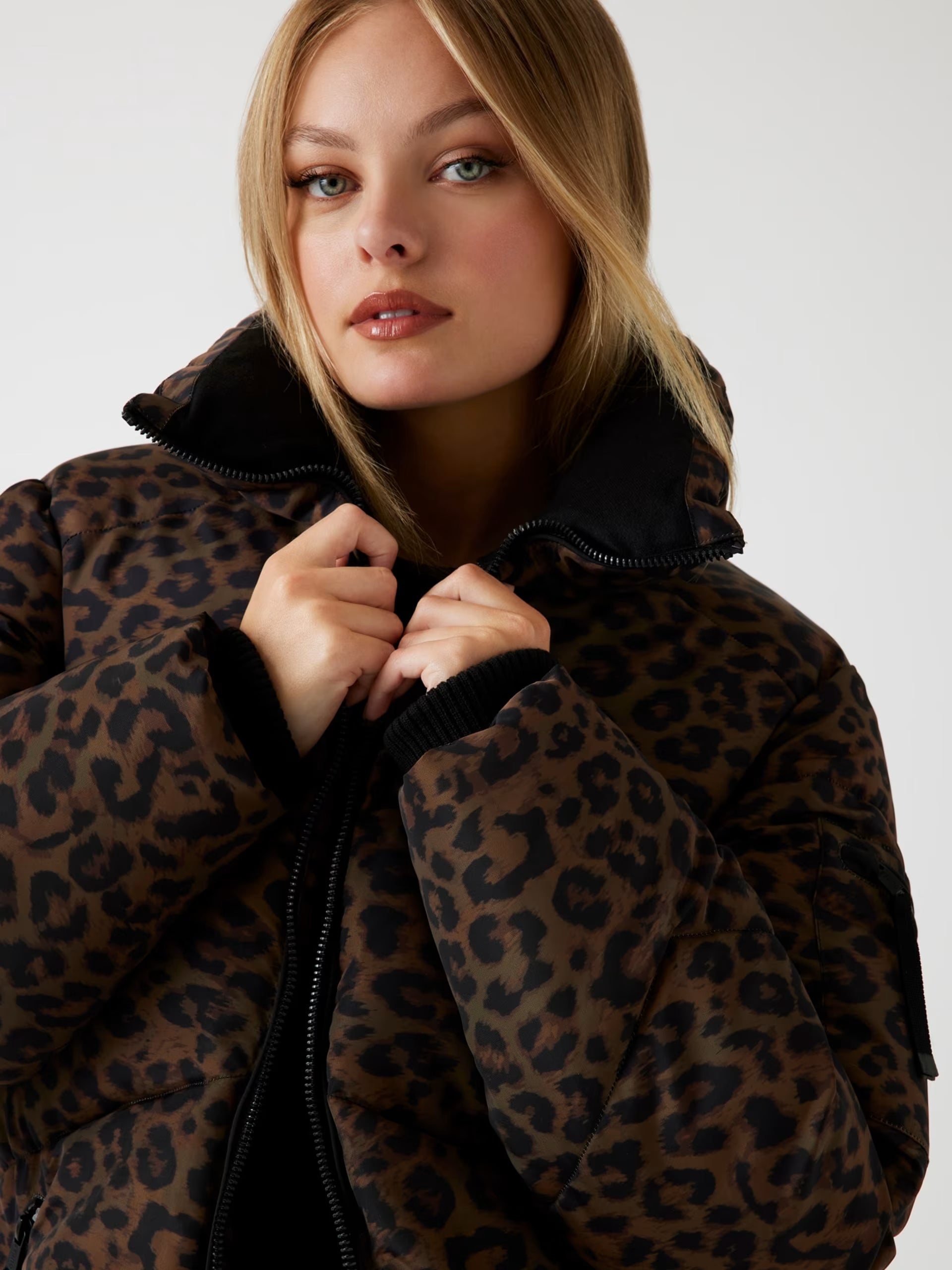 GUESS - Animal Print Puffer Jacket