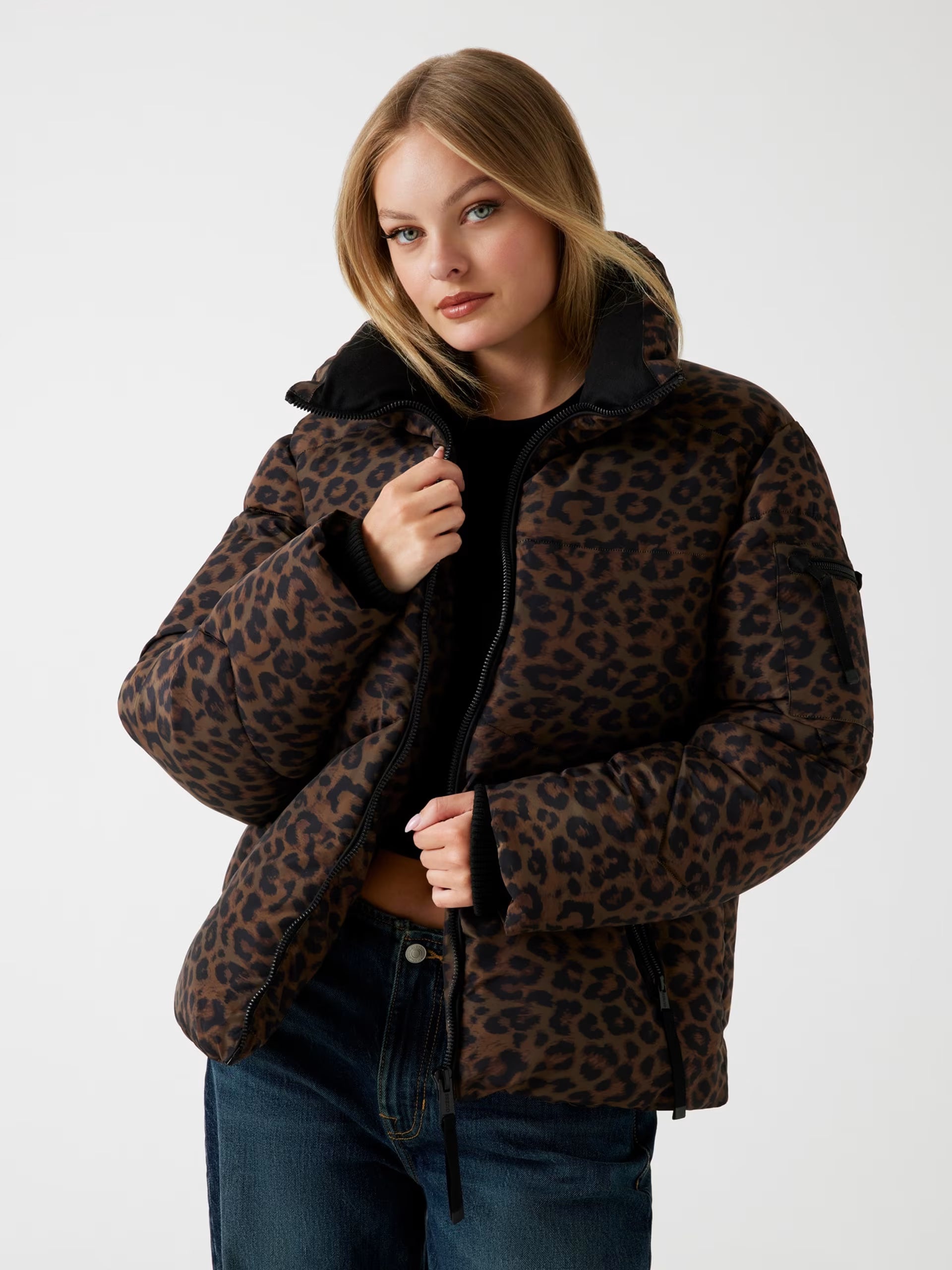 GUESS - Animal Print Puffer Jacket