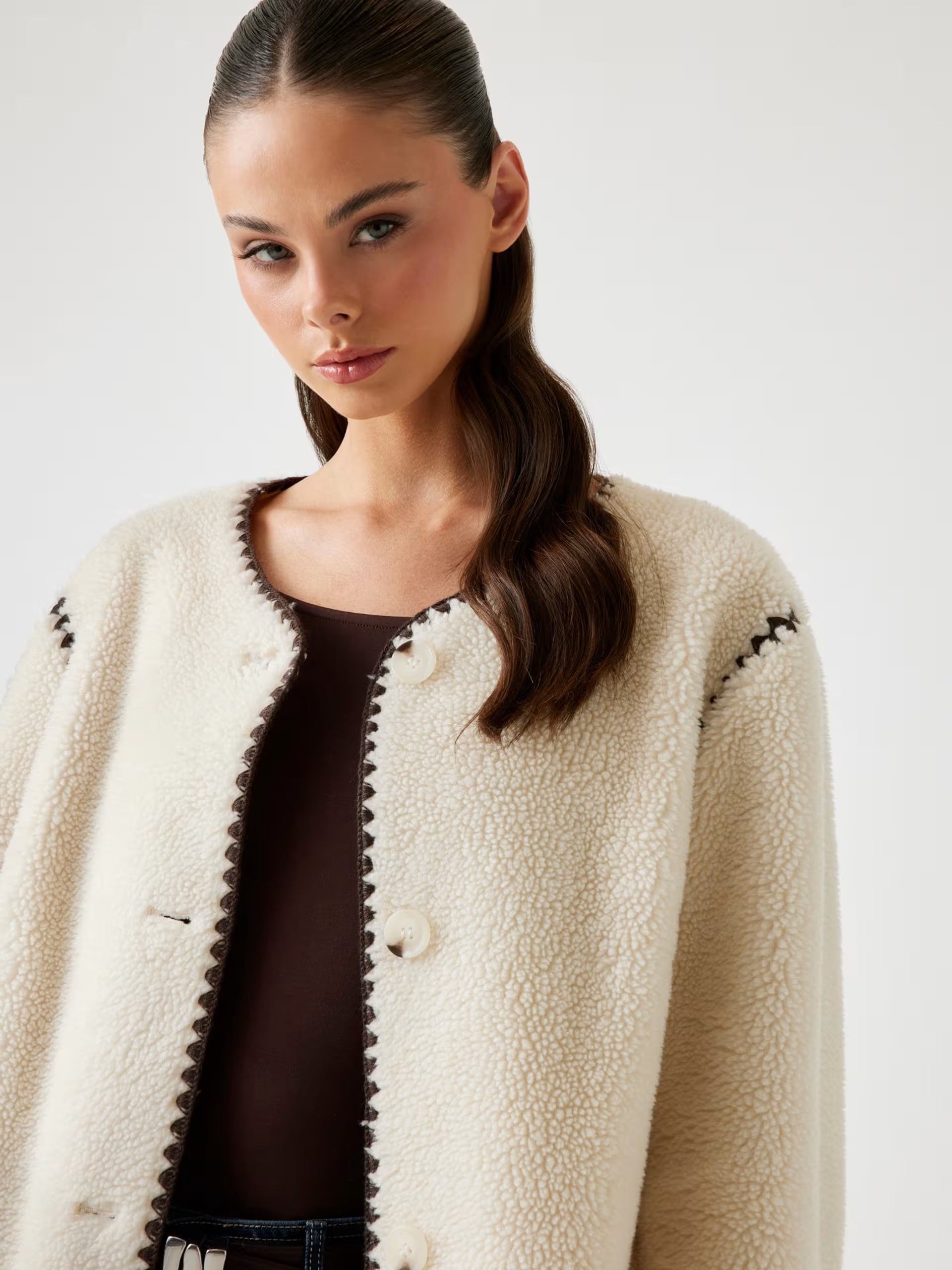 GUESS - Faux Fur Sherpa Coat