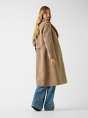 GUESS - Laila Faux Fur Bonded Coat Brown