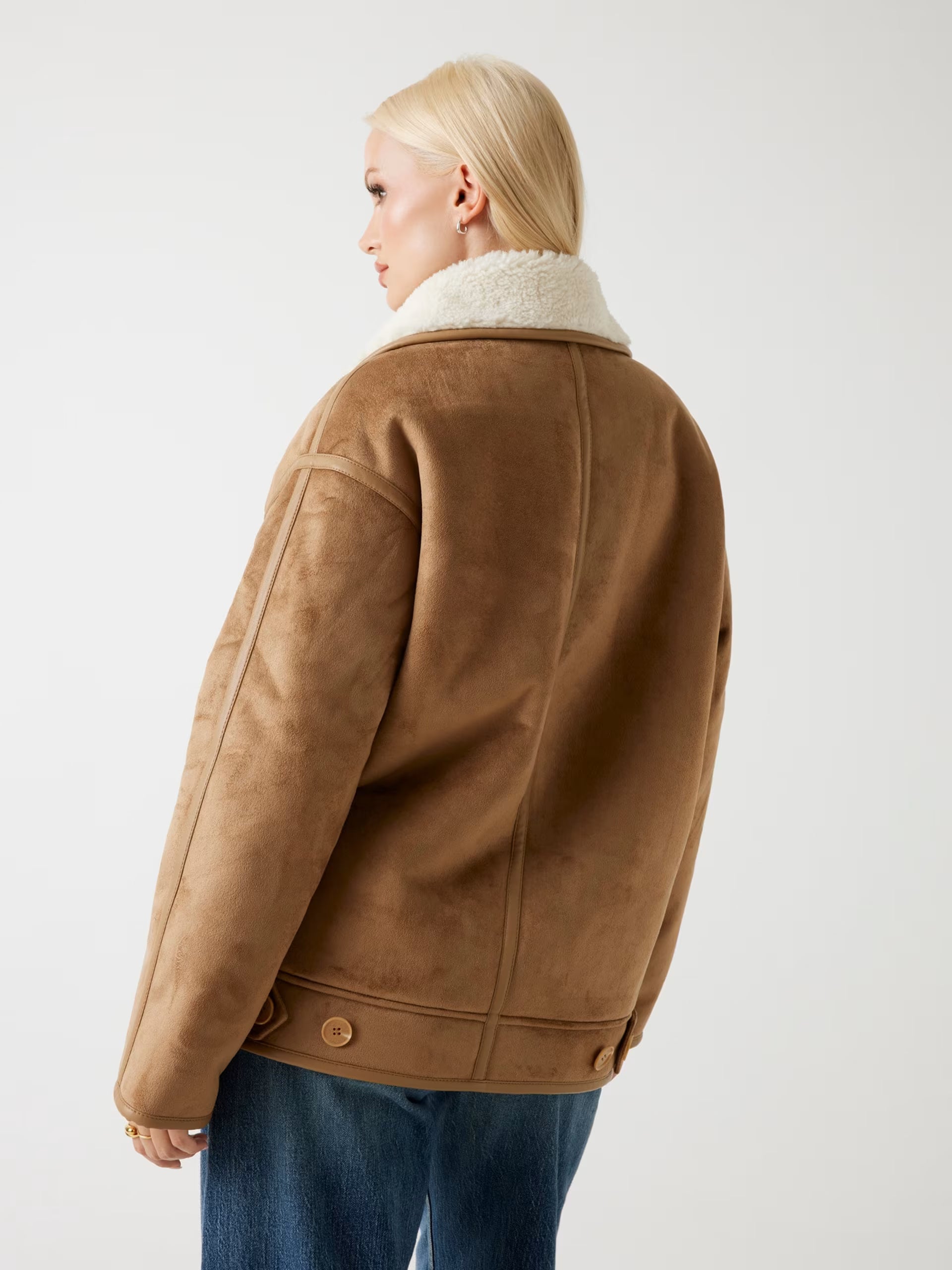 GUESS - Faux-shearling Brown Jacket